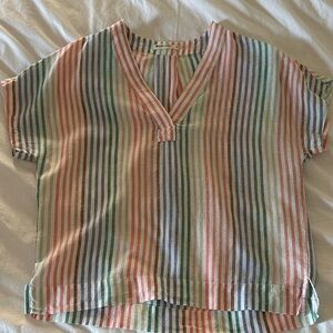 Marine Layer Sz S Tencel and Linen striped shirt
